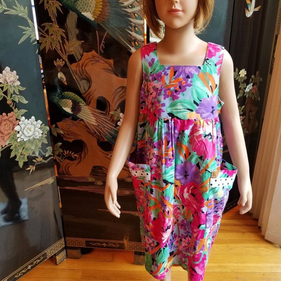 Noodles Size 6X Blue Pink Flowered Cotton Dress - Picture 3 of 8